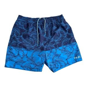 Huk Men's Playa 17" Short Quick Dry Norse Blue Fishing Swimming Size Small